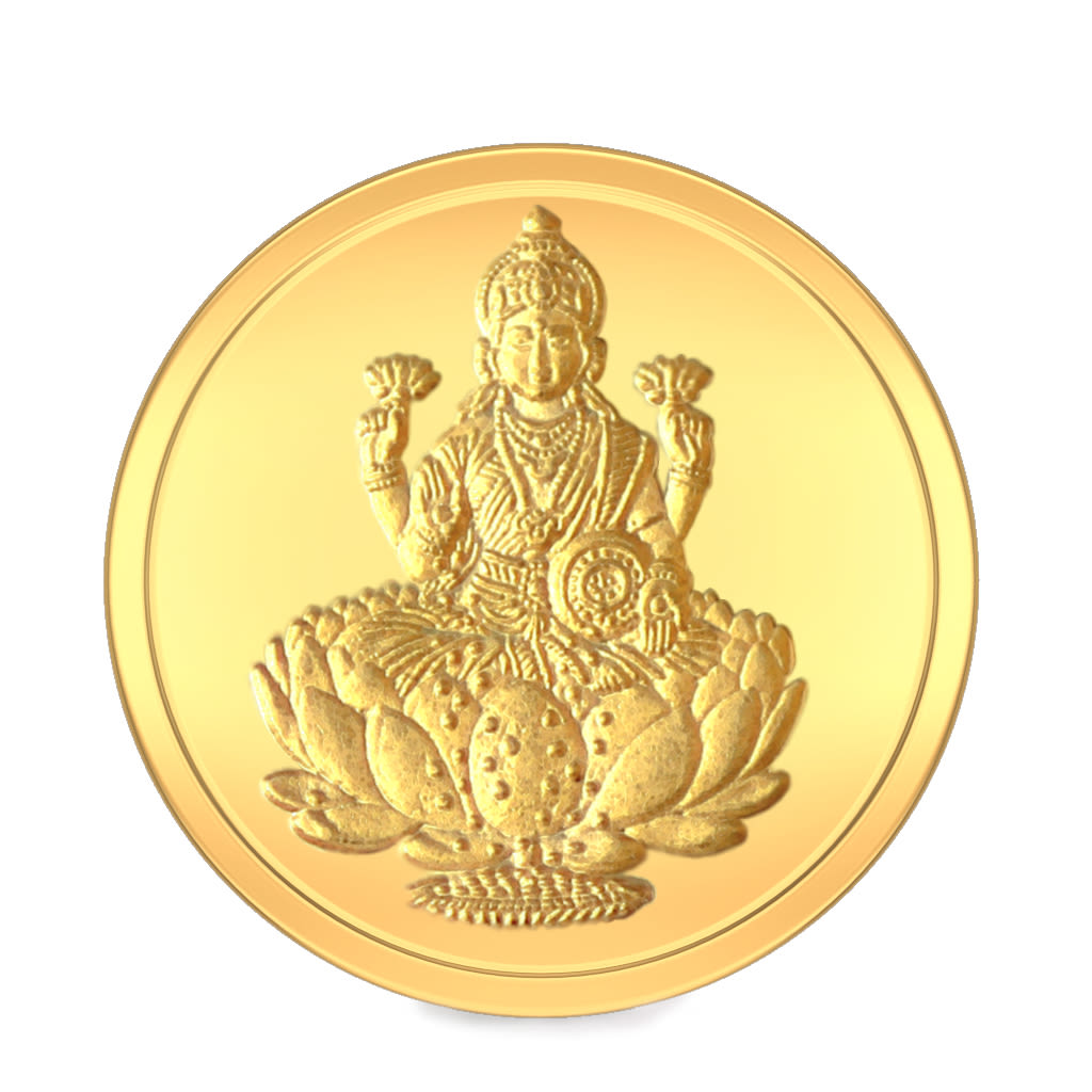2 gram 24 KT Lakshmi Gold Coin | BlueStone.com