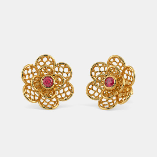 Single Stone Earrings 100 Earring Designs Online The Camilla Lattice Stud Earrings