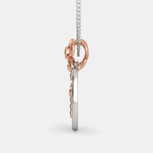 Diamond And Ruby Pendant In Rose Gold (3.27 Gram) With Diamonds (0.080 Ct)