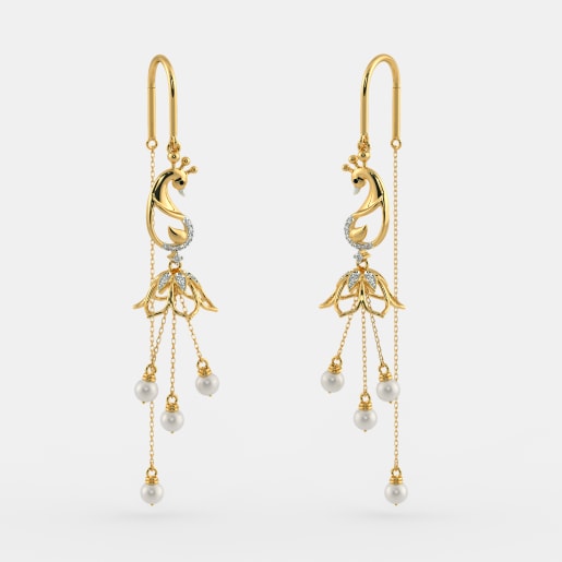 Buy 50+ Yellow Gold Sui Dhaga Earring Designs Online in India 2017