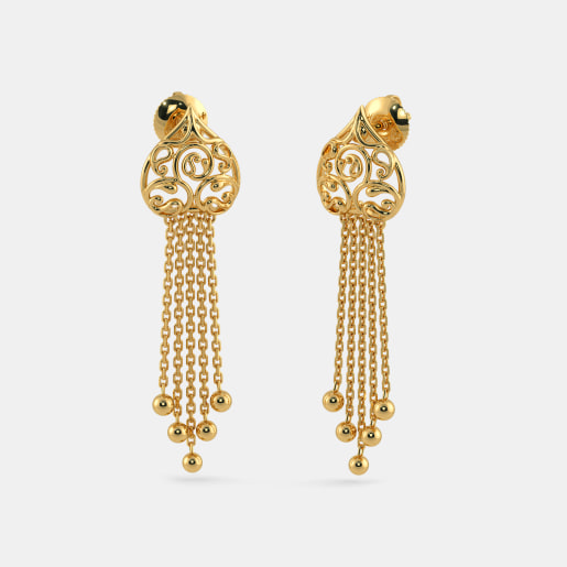 Plain Gold Earrings 200 Earring Designs Online In The Shuba Drop Earrings
